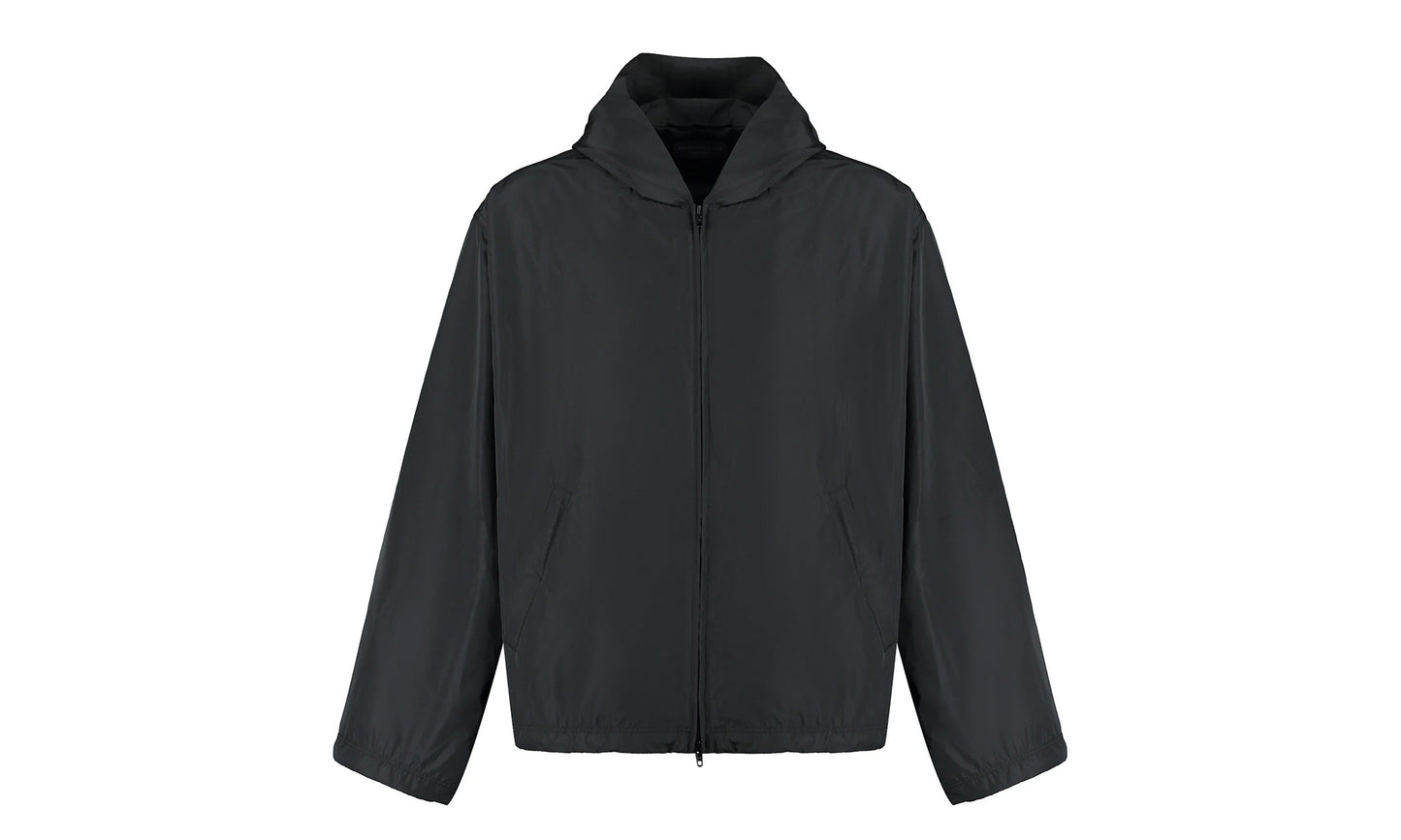 Balenciaga Windbreaker Jacket with Hood and Printed Logo