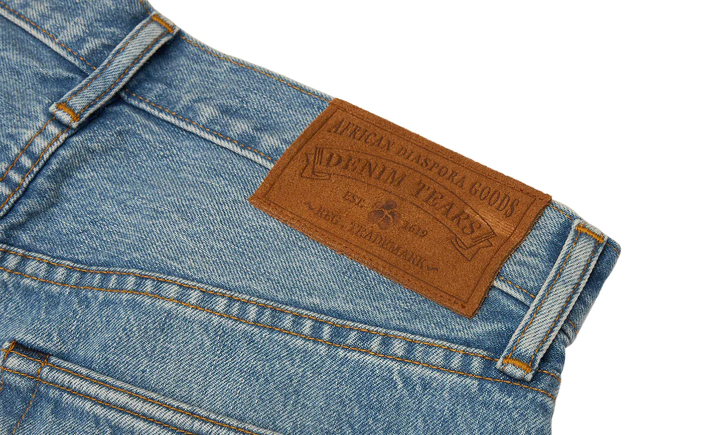 Denim Tears STRAIGHT COTTON WREATH DENIM PANT LIGHT WASH