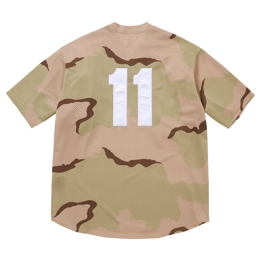 Supreme S Logo Baseball Henley Desert Camo