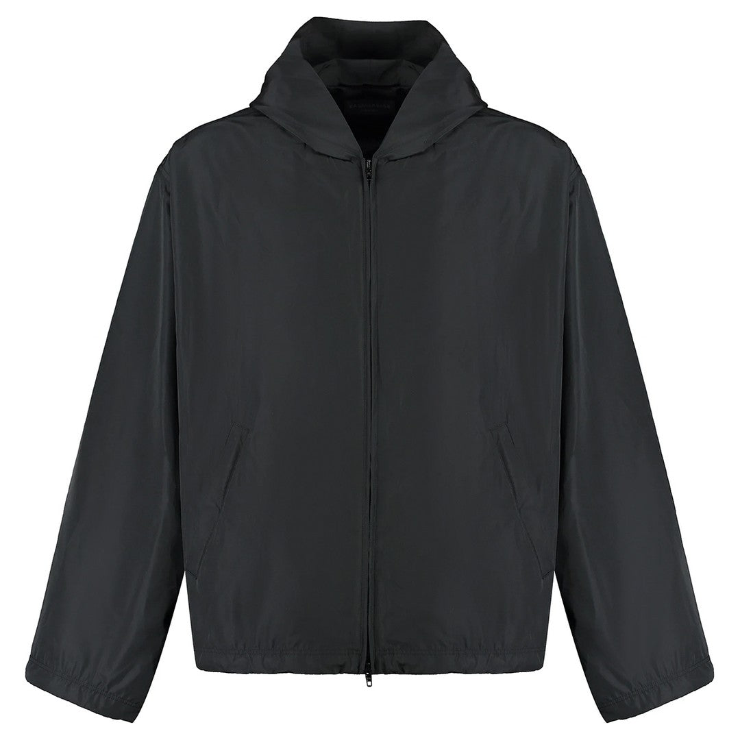 Balenciaga Windbreaker Jacket with Hood and Printed Logo