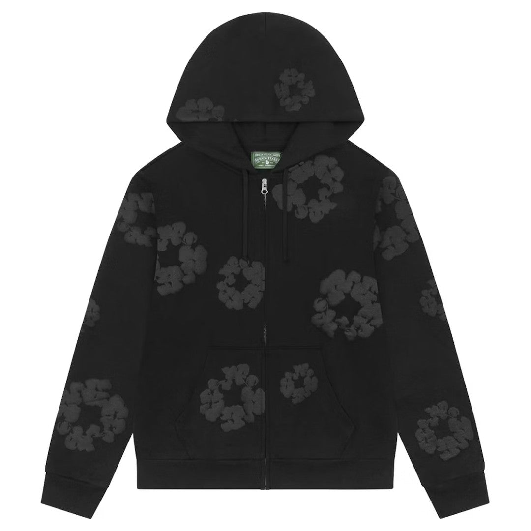 Denim Tears Zip Hoodie Total Black