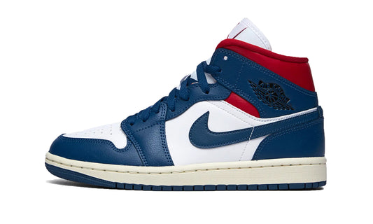 Jordan 1 Mid French Blue Gym Red Womens