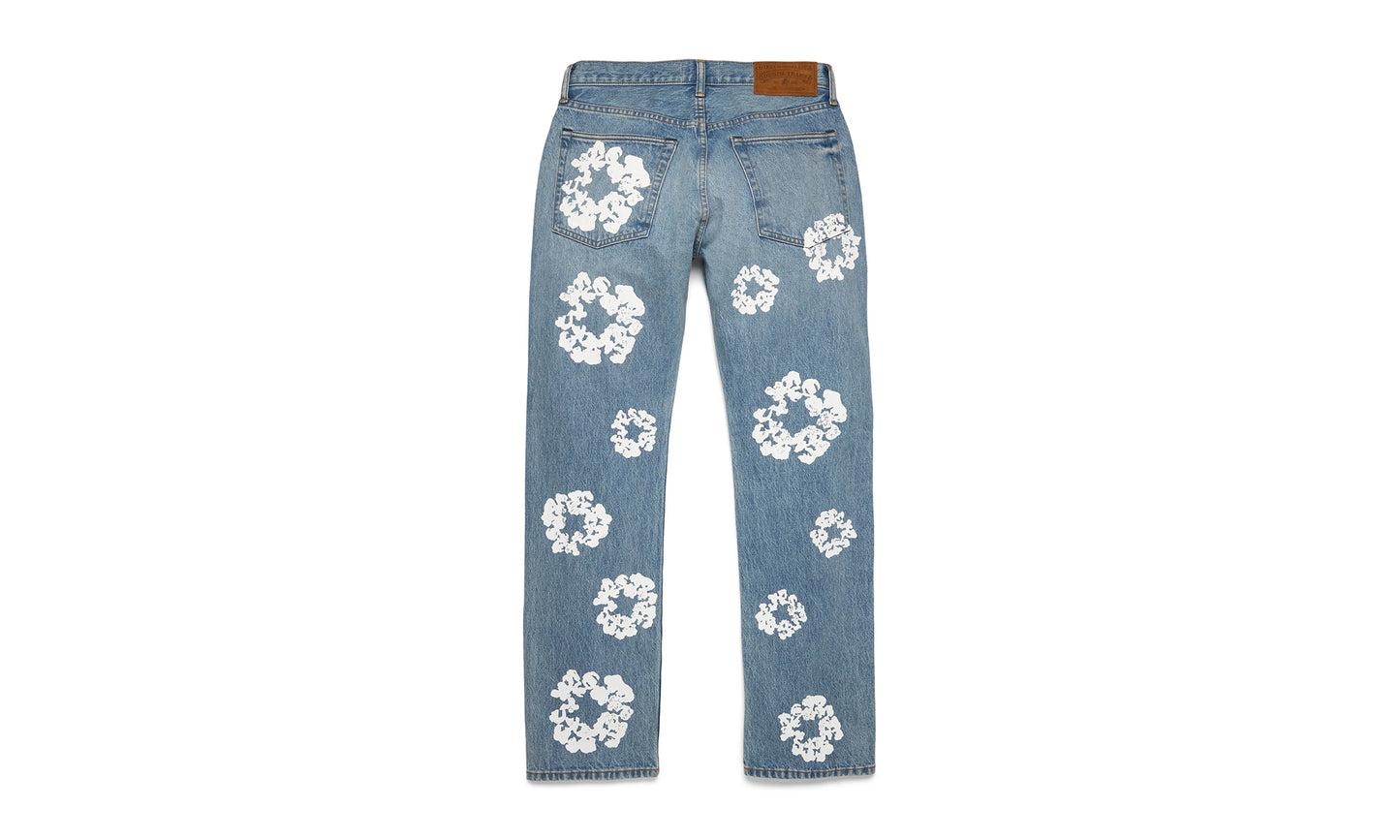 Denim Tears STRAIGHT COTTON WREATH DENIM PANT LIGHT WASH
