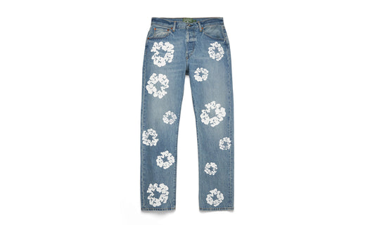 Denim Tears STRAIGHT COTTON WREATH DENIM PANT LIGHT WASH
