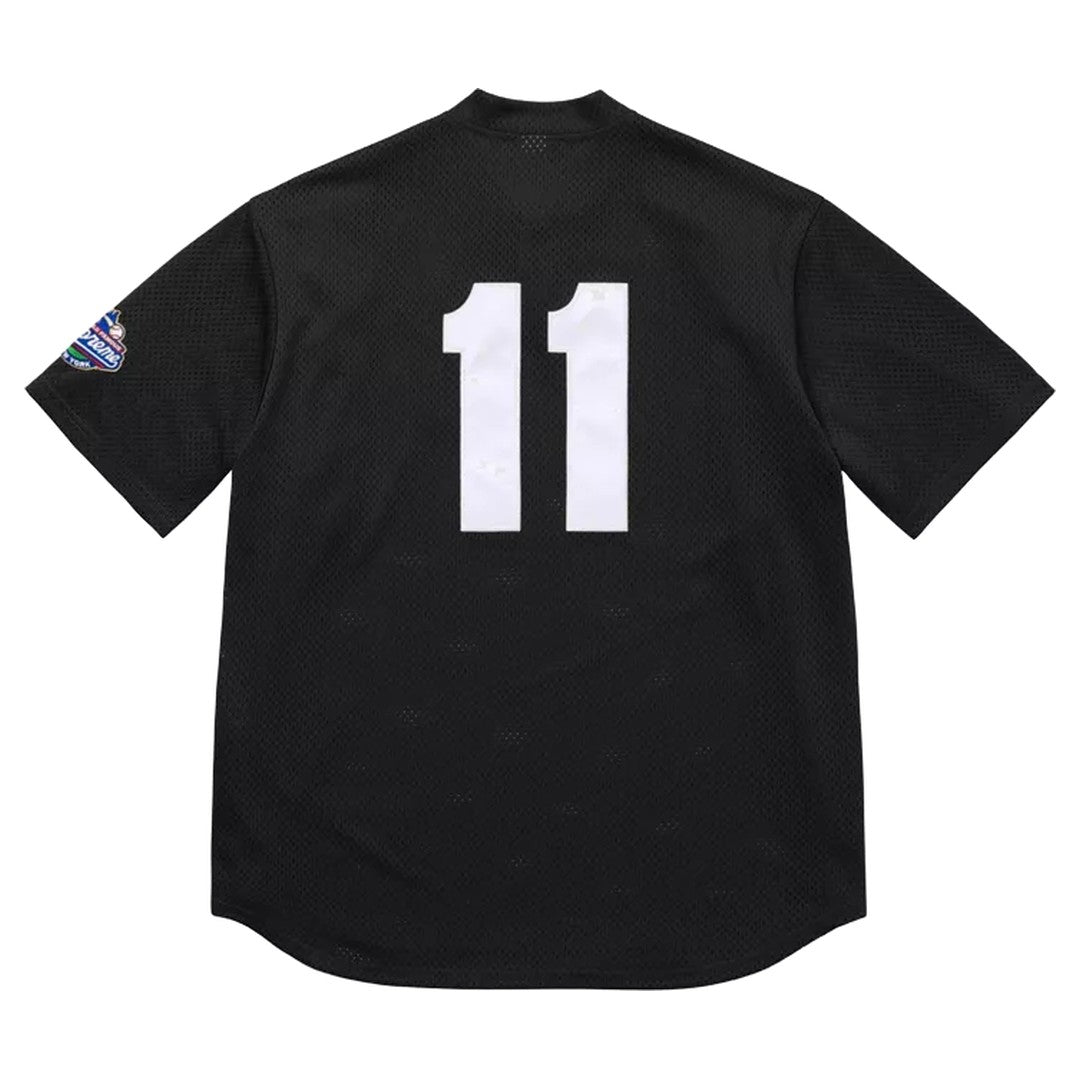 Supreme S Logo Baseball Henley Black